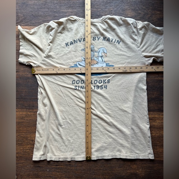 Men's Katin T-Shirt White Beige Logo M Huckberry Surf Beach Kanvas DISTRESSED - Picture 14 of 16